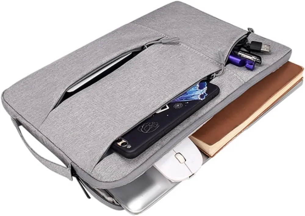 Laptop Briefcase for Women 13.3 Inches Notebook Handbag Polyester Material Organized Laptop Storage Grey