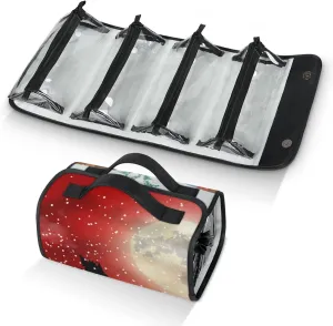 Large Capacity 4-in-1 Hanging Travel Toiletry Bag Storage Organizer With 4 Detachable Removable Zipper Clear Pouches Christmas Luge