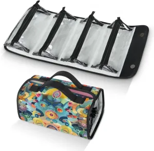 Large Capacity 4-in-1 Hanging Travel Toiletry Bag Storage Organizer With 4 Detachable Removable Zipper Clear Pouches Colored Stones
