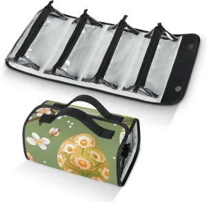 Large Capacity 4-in-1 Hanging Travel Toiletry Bag Storage Organizer With 4 Detachable Removable Zipper Clear Pouches Green Easter Egg