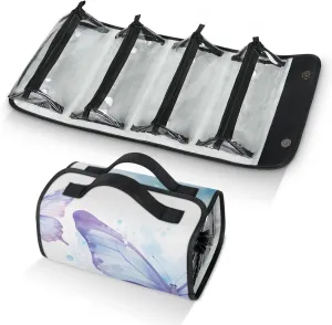 Large Capacity 4-in-1 Hanging Travel Toiletry Bag Storage Organizer With 4 Detachable Removable Zipper Clear Pouches Mystical Butterfly