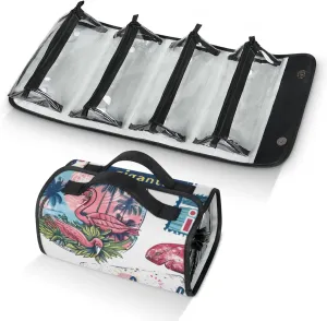 Large Capacity 4-in-1 Hanging Travel Toiletry Bag Storage Organizer With 4 Detachable Removable Zipper Clear Pouches Vacation