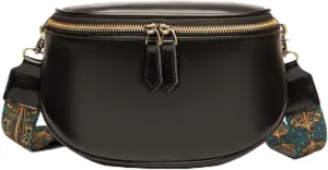 Leather Bag Women's Bag Fashion Retro Layer Vegetable Tanned Leather Shoulder Messenger Bag Saddle Bag(D)
