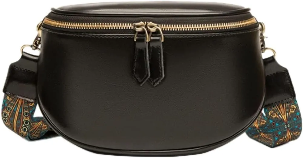 Leather Bag Women's Bag Fashion Retro Layer Vegetable Tanned Leather Shoulder Messenger Bag Saddle Bag(D)