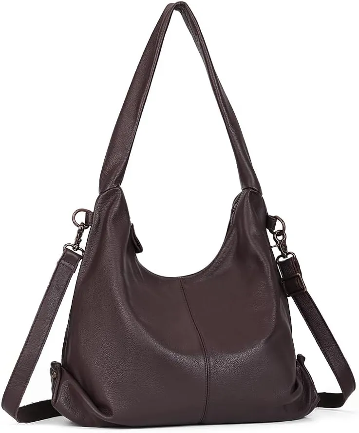 Leather Hobo Bags for Women Soft Shoulder Handbag Slouchy Tote Purses Hobo Tote Bags for Women