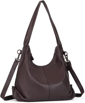 Leather Hobo Bags for Women Soft Shoulder Handbag Slouchy Tote Purses Hobo Tote Bags for Women