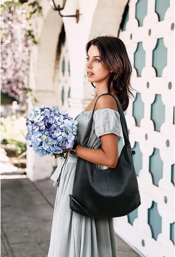 Leather Hobo Bags for Women Soft Shoulder Handbag Slouchy Tote Purses Hobo Tote Bags for Women