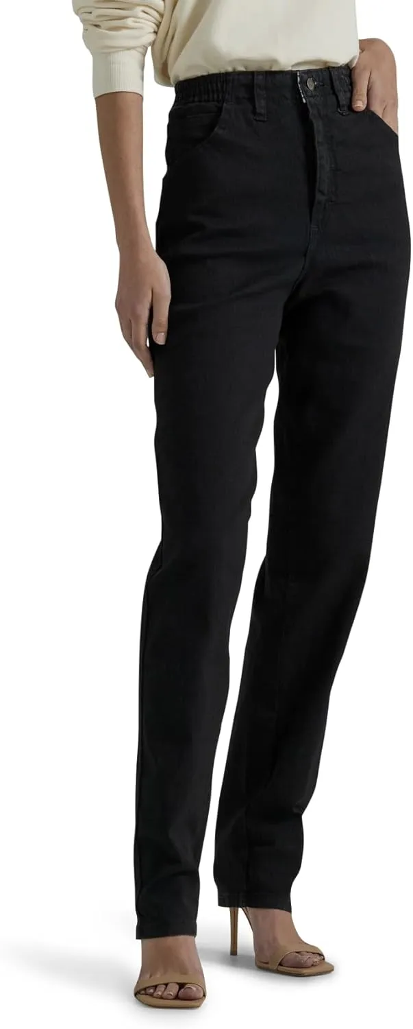 Lee Women's Petite Relaxed Fit Side Elastic Tapered Leg Jean