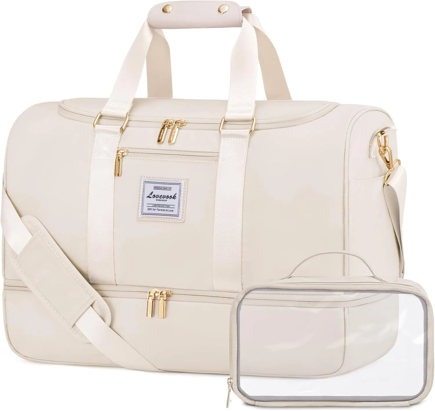 LOVEVOOK Gym bag for Women,Weekender Overnight Bags with Shoe Compartment, Personal Item Travel Duffle Bag with Toiletry Bag & Wet Pocket, Carry on Duffel Bags, Hospital Bags for Labor and Delivery