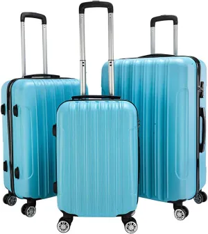 Luggage Set of 3 Suitcase with Spinner Double Wheels Hardshell Safe Lock Lightweight Multifunctional Large Capacity Luggages 3 Piece Set Traveling Storage Suitcase(Blue, 20in24in28in)