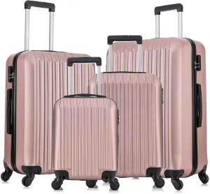 Luggage Set of 4 Suitcase with Spinner Wheels Hardshell Safe Lock Lightweight Multifunctional Large Capacity Luggages 4 Piece Set Traveling Storage Suitcase(Rose Gold, 16in20in24in28in)
