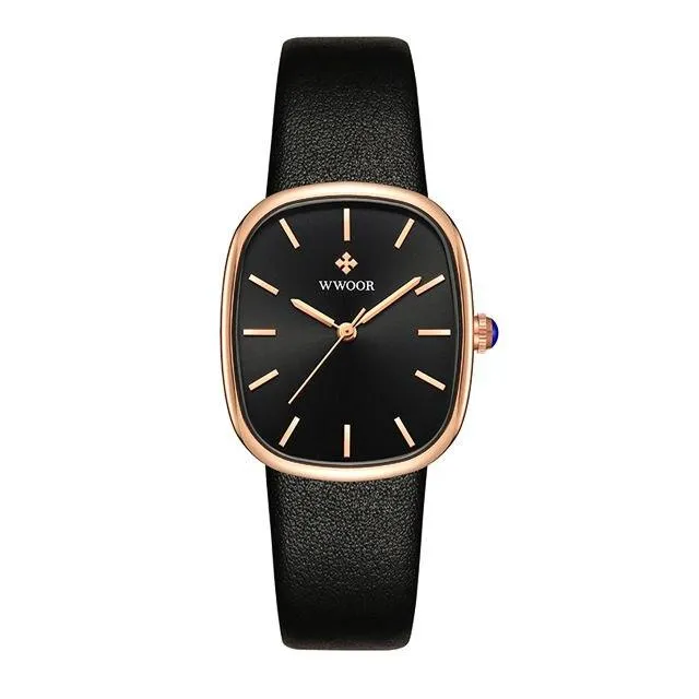 Luxury Leather Quartz Bracelet Watch for Women