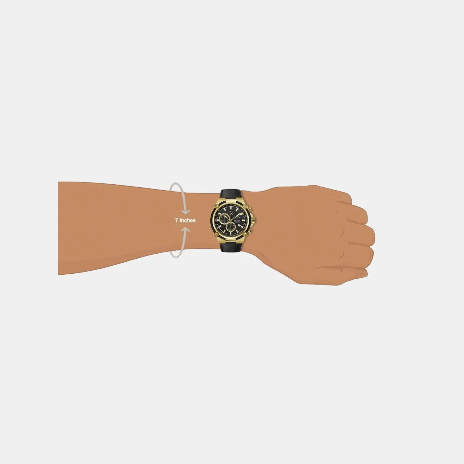 Men's Black Leather Chronograph Watch Y24011G2MF