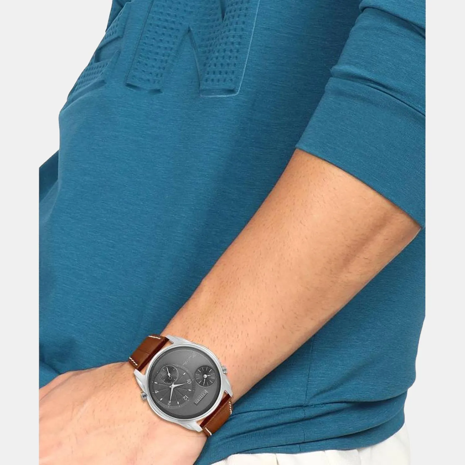 Men's Grey Chronograph Leather Watch AO3030-16H