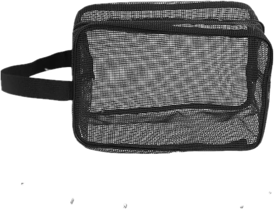 Mesh Bathing Bag, Shower Toiletry Pouch Travel Cosmetics Travel Storage Bag Portable Bathing Pouch for Bathroom, Travel, Swimming