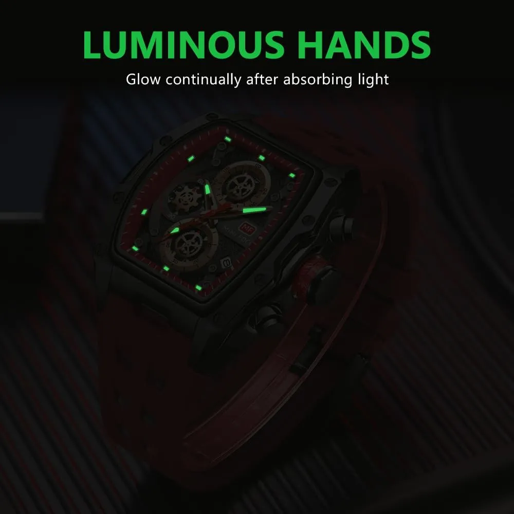 MF MINI FOCUS Men Watches Unique Wrist Watches (Chronograph/Waterproof/Luminous/Calendar) Soft Silicon Band Fashion Watches for Men