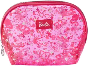 MINISO Barbie Collection Translucent Cosmetic Bag Makeup Bag Zipper Cute Pouches Chic Rose Red Beauty Organizer Travel Toiletry for Girls Women