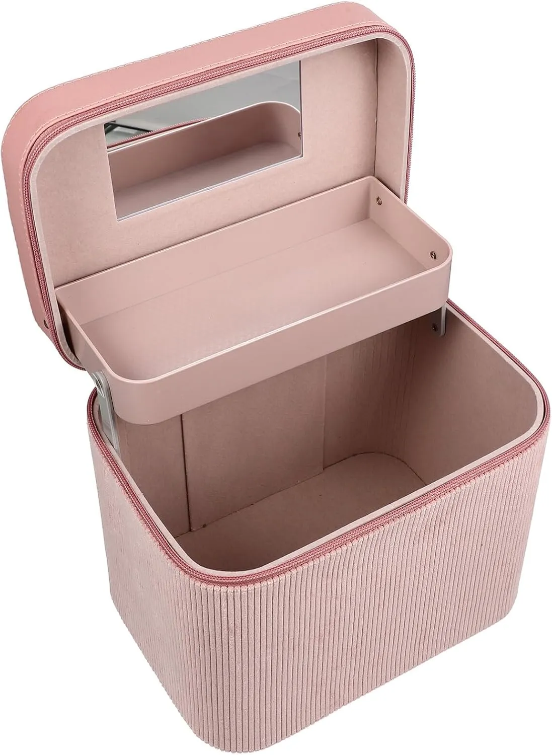Mipcase Large Capacity Cosmetic Case Portable Makeup Bag Cosmetics Organizer Bag Dual-layer Cosmetics Case Handheld Makeup Bag Cosmetic Cases for Traveling Cosmetic Bags for Women Jewelry