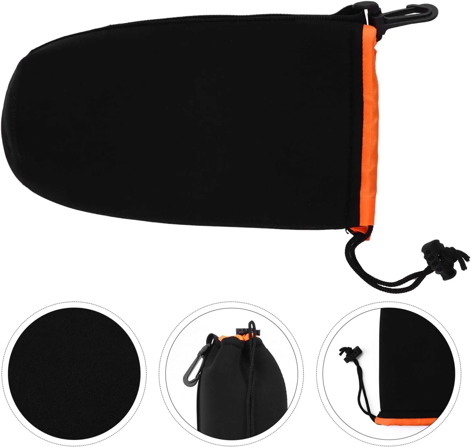 Mobestech 2pcs Professional DSLR Camera Lens Pouch Neoprene Bag Buckle Safe Transport for Camera Lens Water Resistant Case
