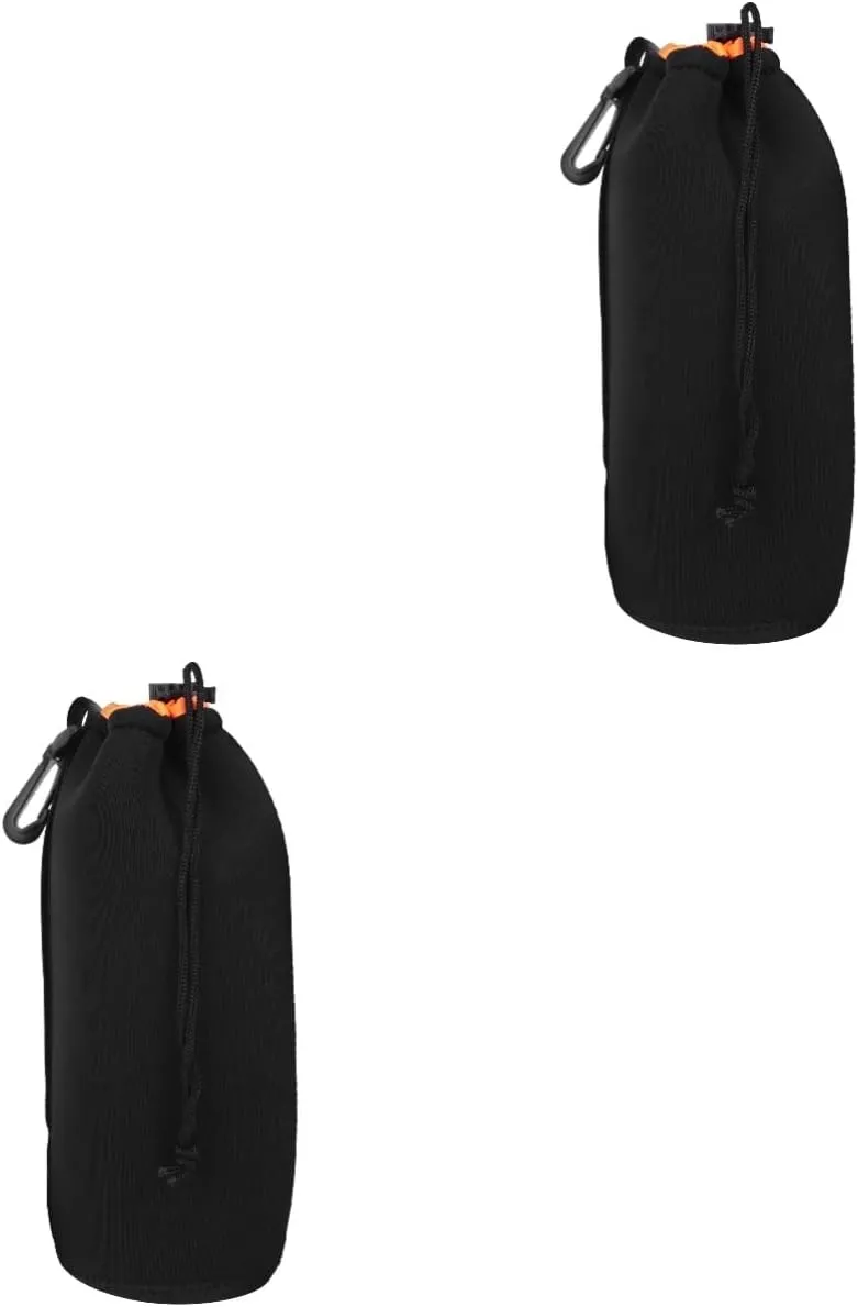 Mobestech 2pcs Professional DSLR Camera Lens Pouch Neoprene Bag Buckle Safe Transport for Camera Lens Water Resistant Case
