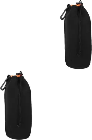 Mobestech 2pcs Professional DSLR Camera Lens Pouch Neoprene Bag Buckle Safe Transport for Camera Lens Water Resistant Case