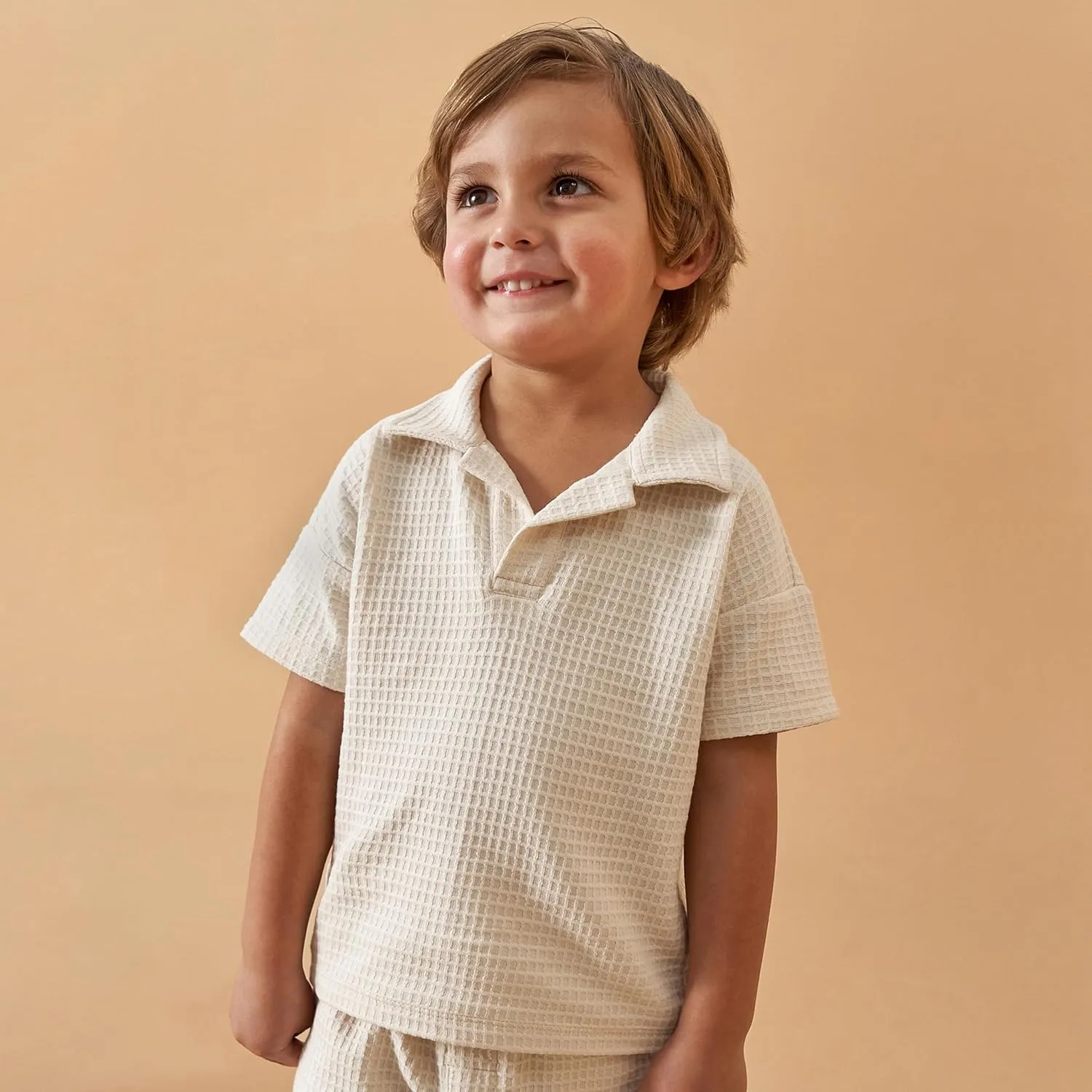 Modern Moments by Gerber Baby Boys 2-piece Johny Collar Shirt & Short Set