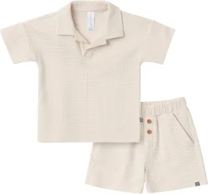 Modern Moments by Gerber Baby Boys 2-piece Johny Collar Shirt & Short Set