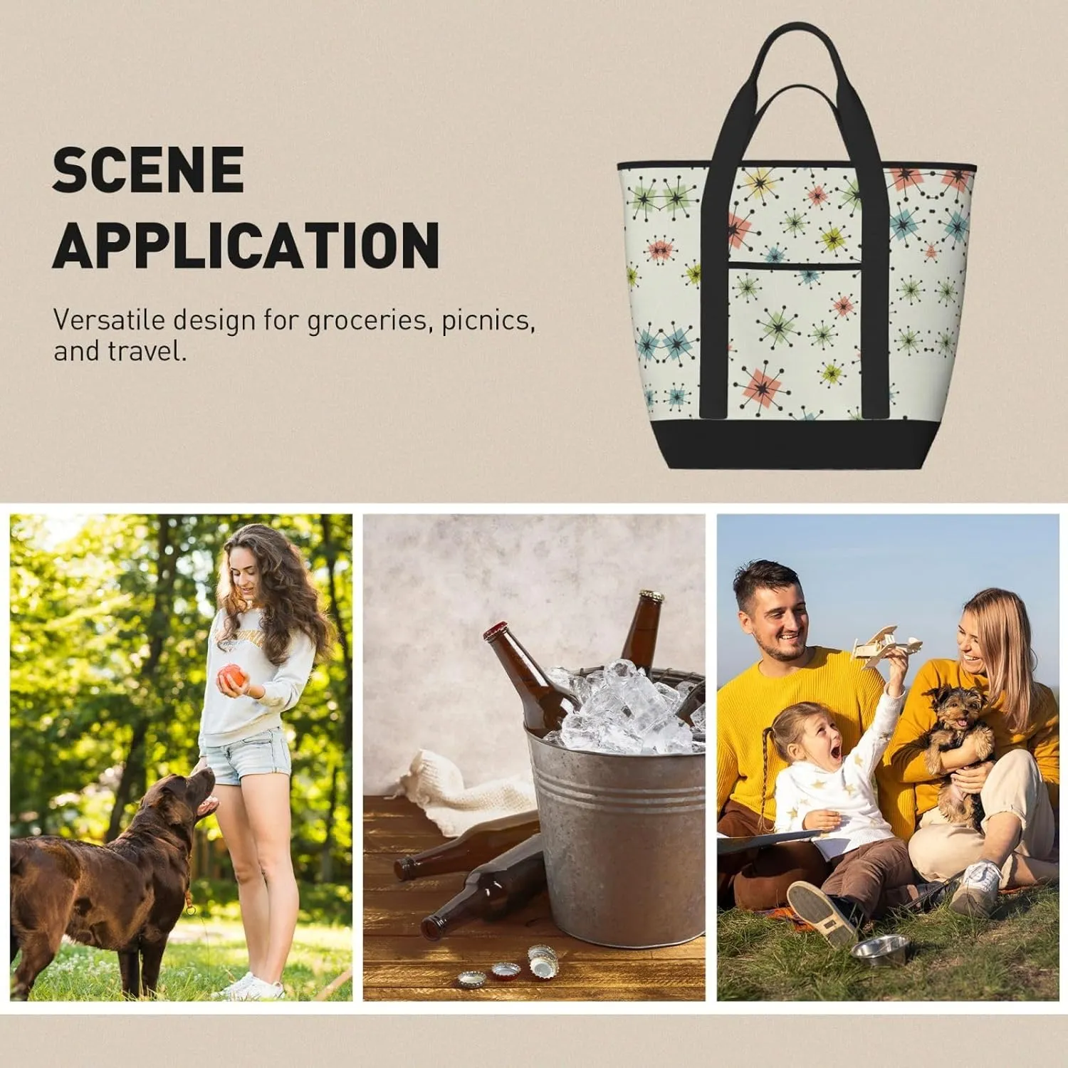 Modern Thermal insulation cooling bag female beach bag with adjustable shoulder strap,suitable for adults