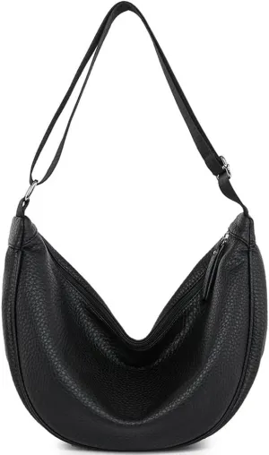 Molodo Crossbody Bags for Women Soft PU Leather Crescent Shoulder Bag Casual Hobo Bag Purses for Work Travel