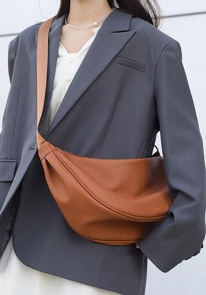 Molodo Crossbody Bags for Women Soft PU Leather Crescent Shoulder Bag Casual Hobo Bag Purses for Work Travel