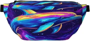 Neon Dolphin Fanny Pack For Women Man, Waist Belt Bag Crossbody For Sports Travel Hiking Running Jogging