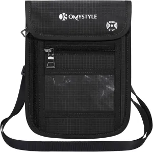OMYSTYLE Neck Wallet, RFID Passport Holder for Travel, Adjustable Neck Strap, Waterproof Neck Pouch for Men & Women to Keep Cash, Credit Cards and Documents Safe, Black (8x6)