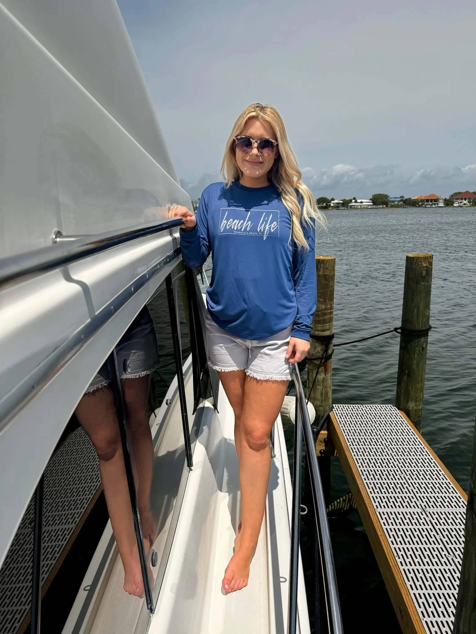 Pensacola Beach Life Long Sleeve with SPF in 3 colors Clearance Final sale