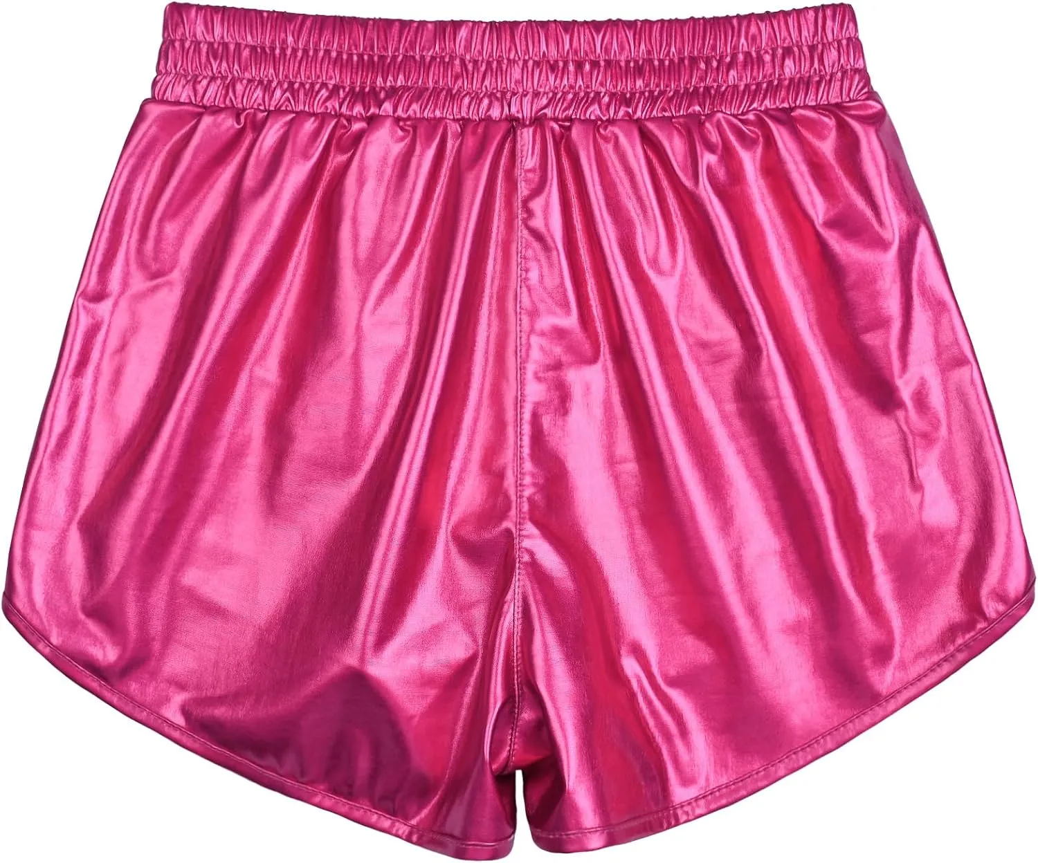Perfashion Women's Metallic Shiny Shorts Sparkly Hot Yoga Outfit
