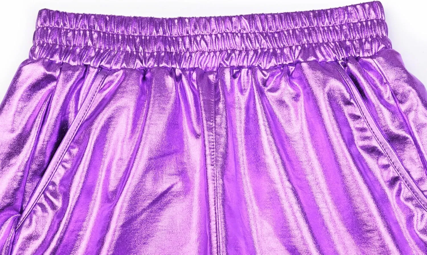 Perfashion Women's Metallic Shiny Shorts Sparkly Hot Yoga Outfit