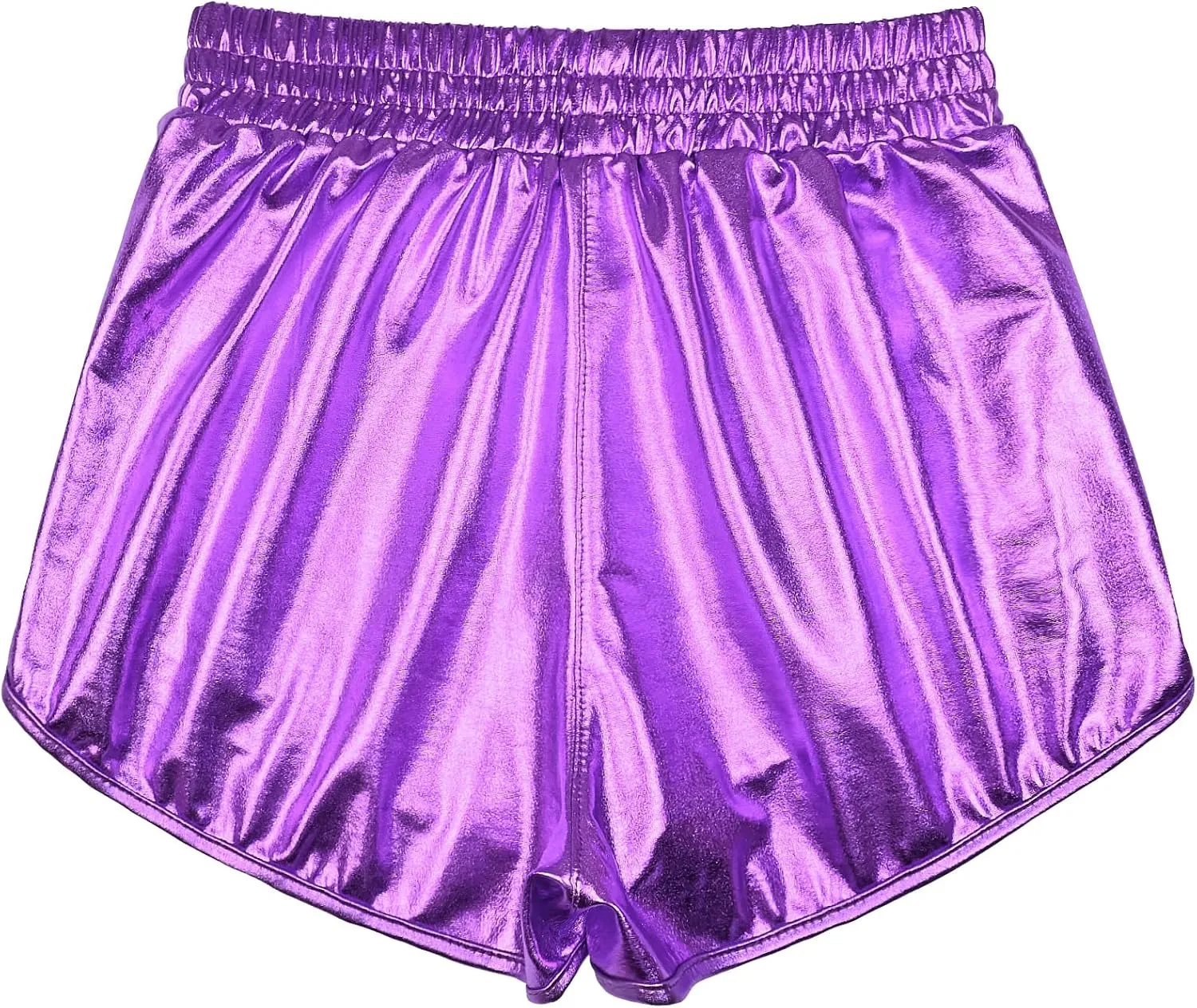 Perfashion Women's Metallic Shiny Shorts Sparkly Hot Yoga Outfit