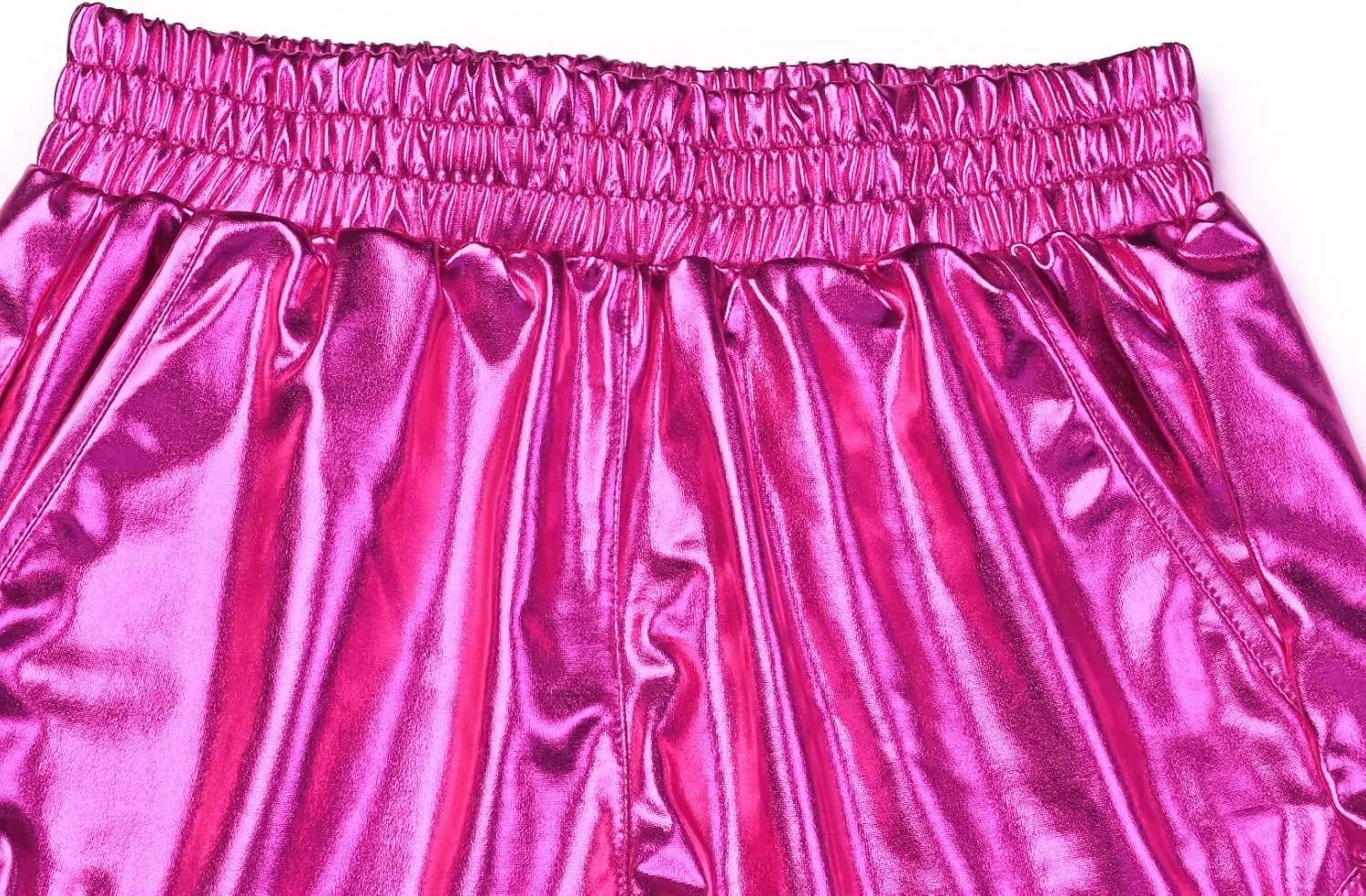 Perfashion Women's Metallic Shiny Shorts Sparkly Hot Yoga Outfit