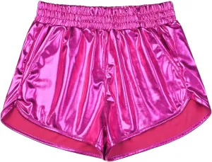 Perfashion Women's Metallic Shiny Shorts Sparkly Hot Yoga Outfit