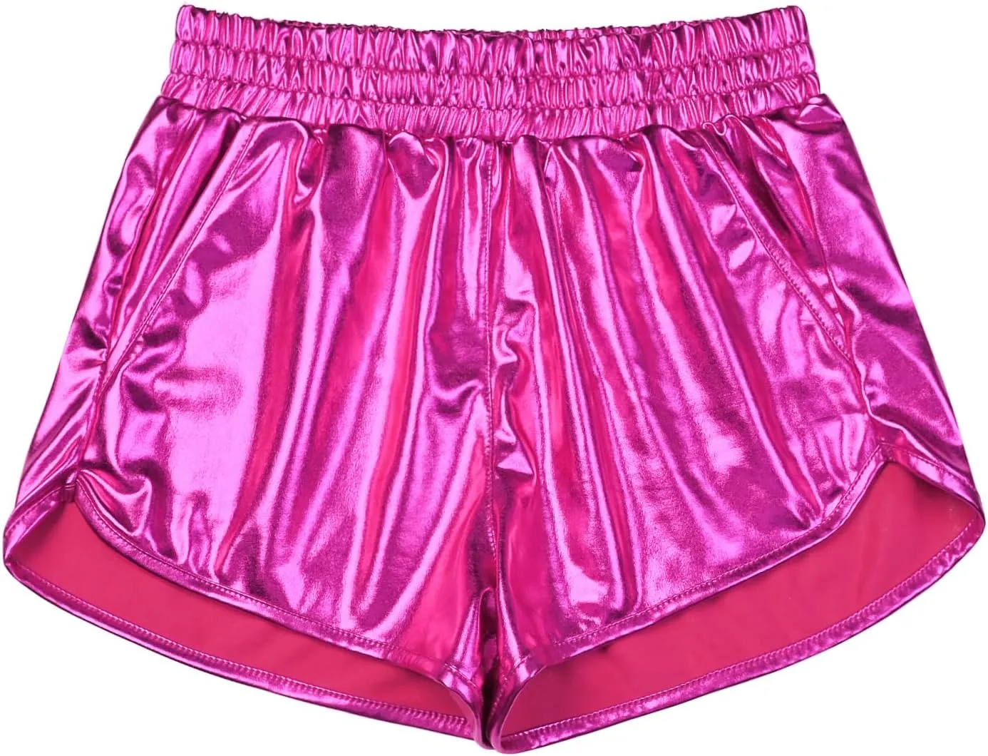 Perfashion Women's Metallic Shiny Shorts Sparkly Hot Yoga Outfit