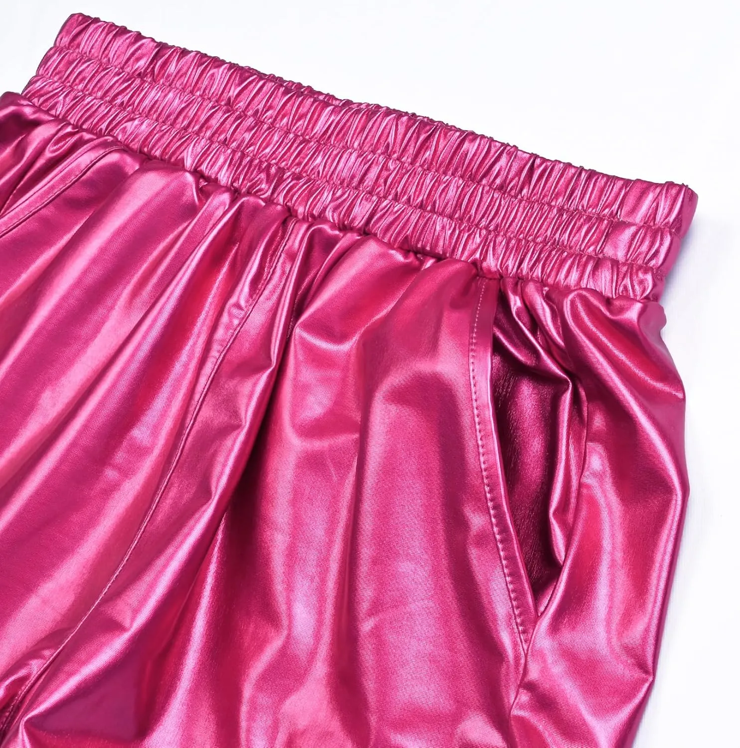 Perfashion Women's Metallic Shiny Shorts Sparkly Hot Yoga Outfit