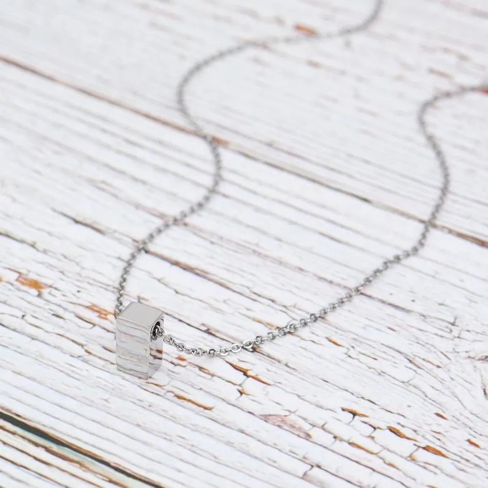 Personalized Card and Necklace for Mother's Day Gift, Gift for Mom, Gift for Her, Custom Card and Necklace for Mom, Cube Necklace for Mom, [Rose Gold, Personalized Card]