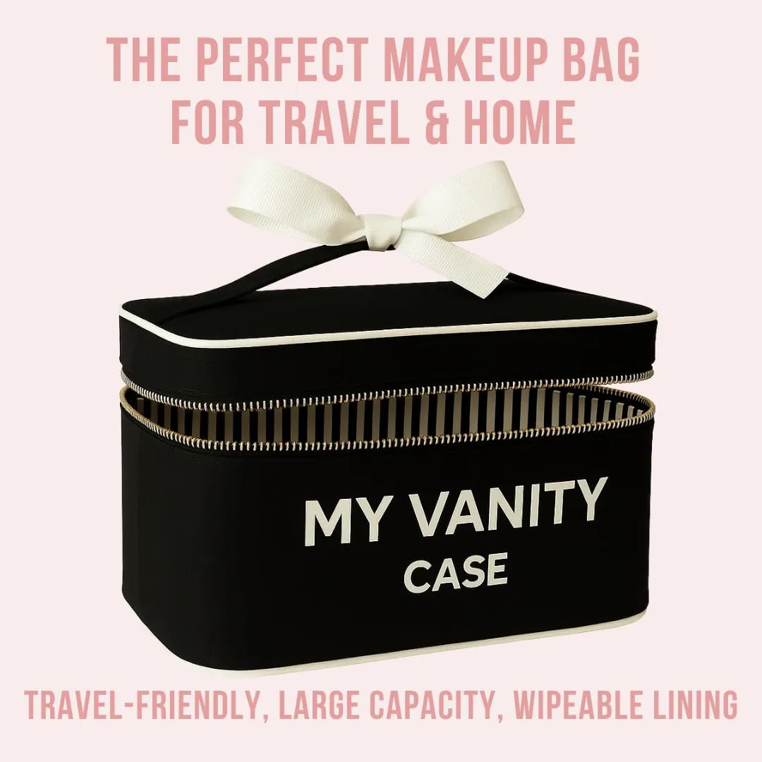 Personalized Makeup Bag for Women | Cosmetic Bag Organizer for Girls with Monogramming | Makeup Pouch for Traveling | Toiletry Bags for Women | Make Up Travel Pouches | Black