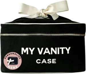 Personalized Makeup Bag for Women | Cosmetic Bag Organizer for Girls with Monogramming | Makeup Pouch for Traveling | Toiletry Bags for Women | Make Up Travel Pouches | Black