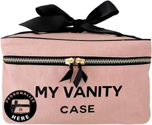 Personalized Makeup Bag for Women | Cosmetic Bag Organizer for Girls with Monogramming | Makeup Pouch for Traveling | Toiletry Bags for Women | Make Up Travel Pouches | Pink/Blush
