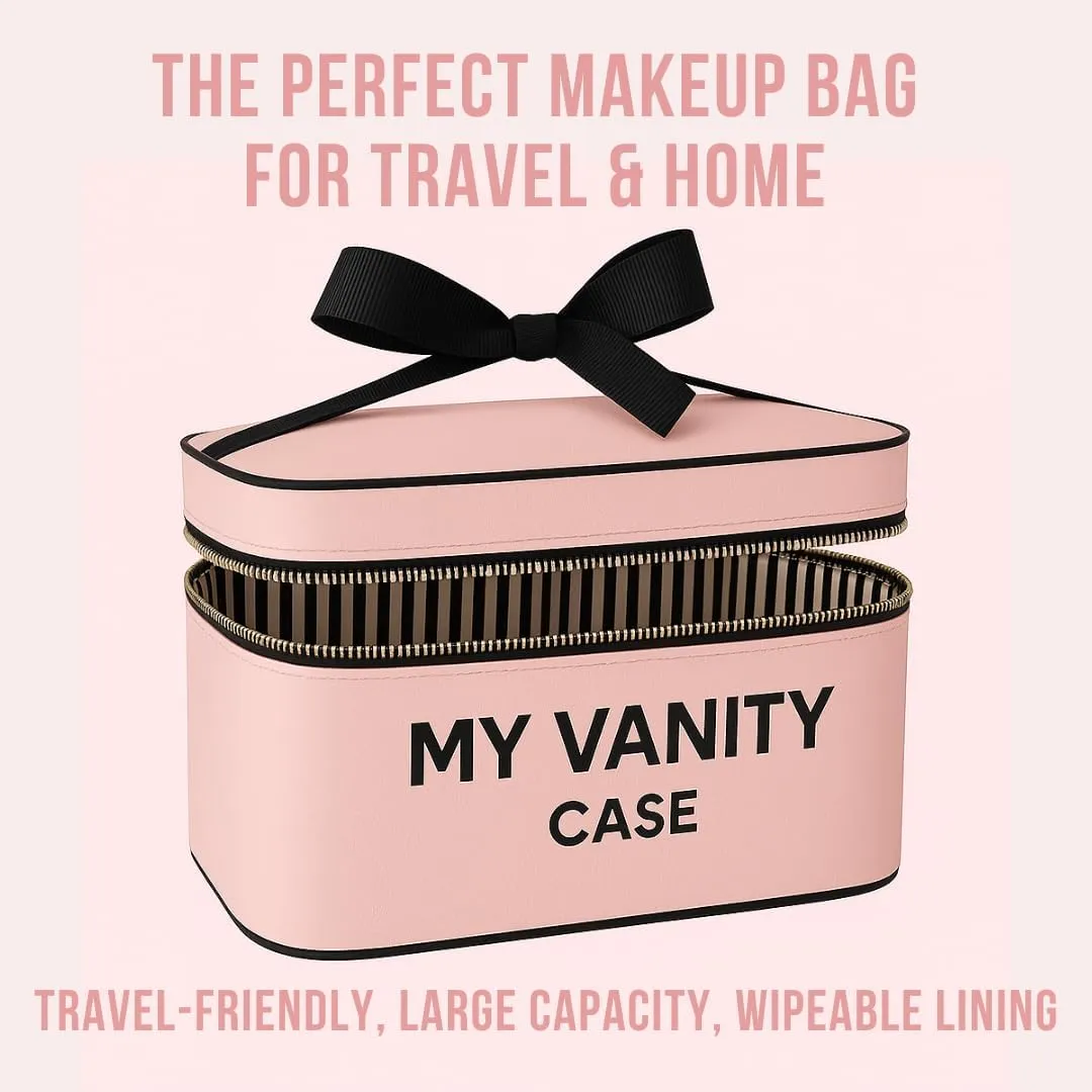 Personalized Makeup Bag for Women | Cosmetic Bag Organizer for Girls with Monogramming | Makeup Pouch for Traveling | Toiletry Bags for Women | Make Up Travel Pouches | Pink/Blush