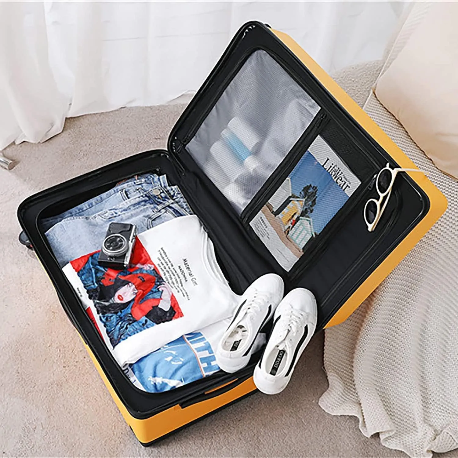 portable Luggage Suitcases With Wheels Large-capacity Luggage Hard Shell Combination Lock Carry On Luggage Fashion Safe Drop-proof Suitcase exquisite (G 28 inches)