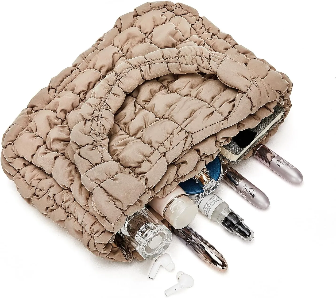 Puffer Tote Bag for Women Quilted Tote Bag Crossbody Carryall Bag Soft Puffy Hobo Handbag Puff Purse