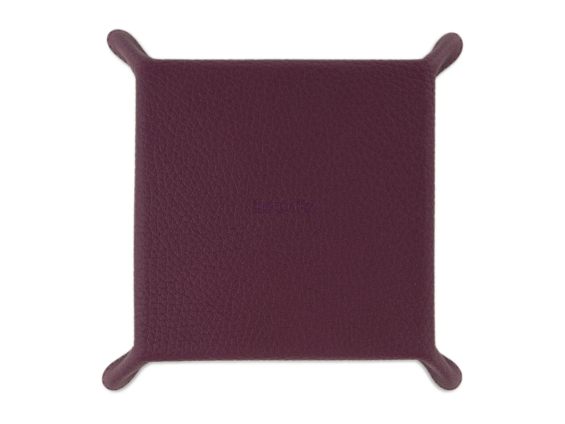 Purple Leather & Dark Green Suede Small Travel Tray