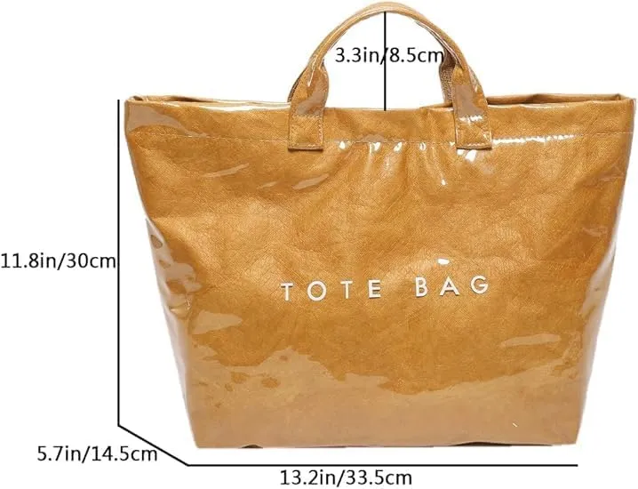PVC Tote Bags for Women, Womens Letter Print Tote Bag Large, Clear PVC Carry All Bag, Cheetah Print Bag for Women