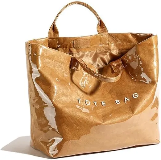 PVC Tote Bags for Women, Womens Letter Print Tote Bag Large, Clear PVC Carry All Bag, Cheetah Print Bag for Women